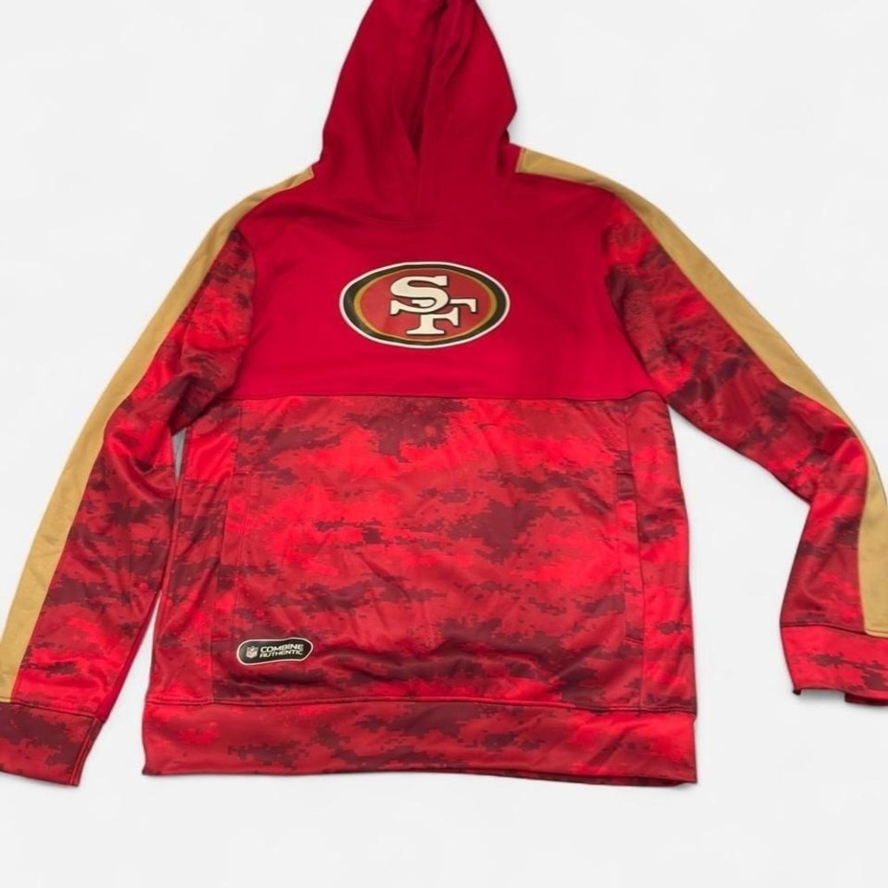 NFL Team Apparel San Francisco 49ers Youth Hoodie Red Camo Size L